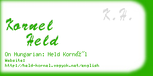 kornel held business card